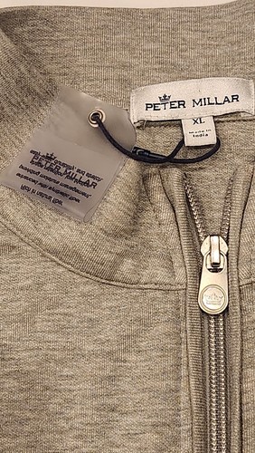 Peter Millar Men's XL Gray Crown Comfort Interlock 1/4 Zip Pullover Royal Fox CC - Picture 2 of 7