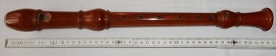Fehr Blockflöte, BAROCKE GRIFFW. 2 x Doppelloch,  guter Zustand ;  47 cm 3tlg.