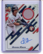 2025 Topps Pristine #PPAR-SK Steven Kwan Pristine Pieces Autograph Relic