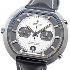 Hamilton Chrono-Matic Fontainebleau 11001-3 White Dial Automatic Date 47mm Men's