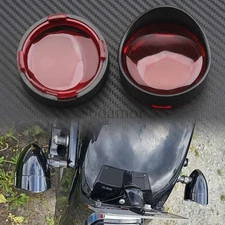 4x Turn Signal Lens Cover w/Visor Bezel For Harley Street Glide Heritage Softail