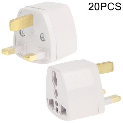 20 Stück Reise-Netzteile mit UK-Steckdose Stecker, unterstützt UK, EU, US, AU-Stecker