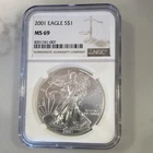 2001 American Silver Eagle 1 oz Silver Coin .999 NGC MS69