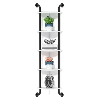 Corner Shelf 5Tier Wall Shelves Floating Corner Shelves White Decor Home