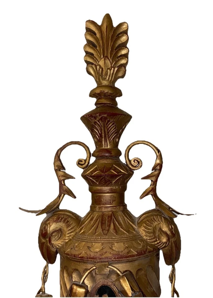 Pair Antique Neoclassical Style Saltram Gilded Candle Wall Sconces - Image 2 of 4