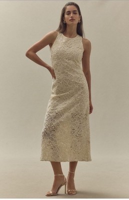 NWT Anthropology Sequin Floral Midi Dress M Engagement Wedding | eBay