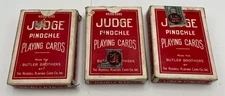 Judge Playing Cards Butler Brothers 86 - 6949 Pinochle Linen Finish 3 Decks