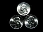 1946PDS  Brilliant Uncirculated 90% Silver Three Coin Washington Quarter Set DF3