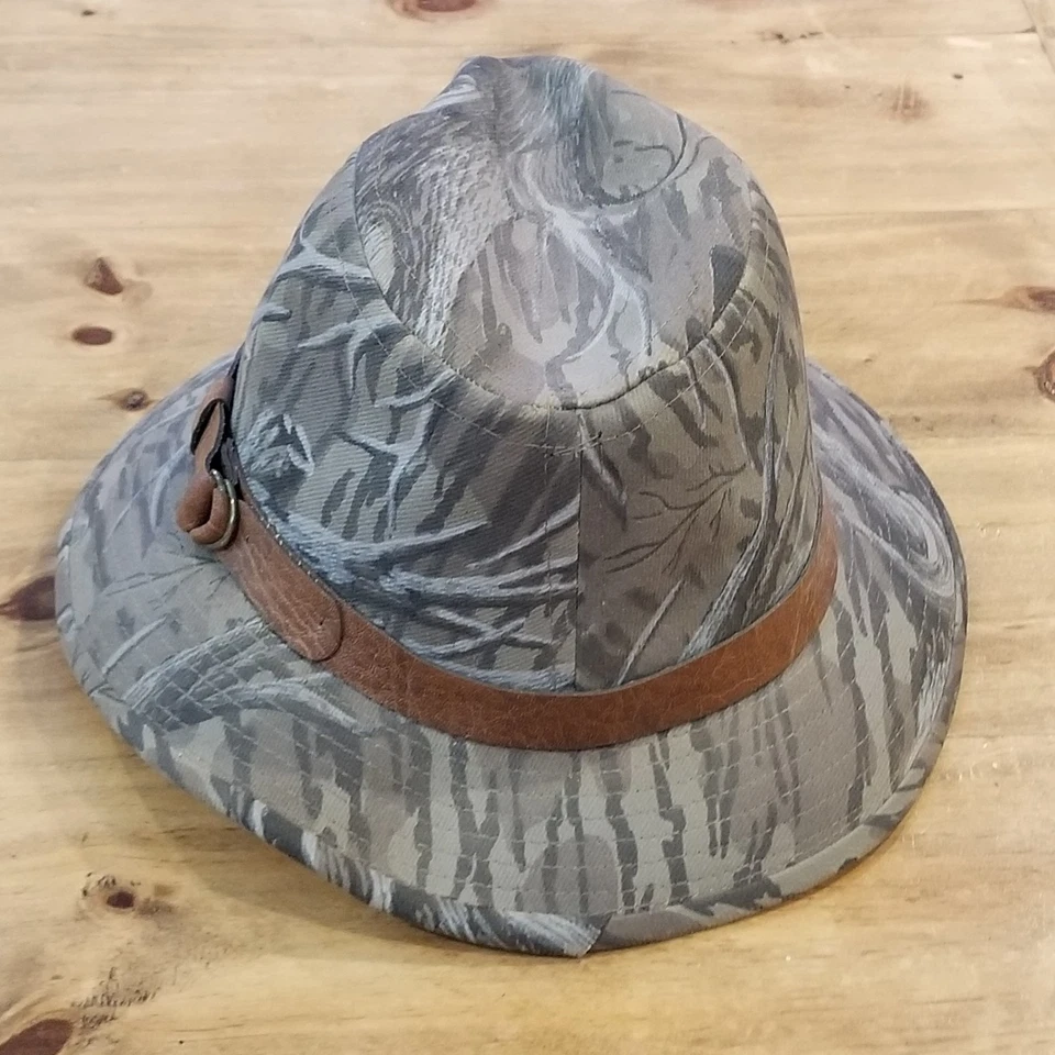 Vintage Hunting Fedora Hat Size M Camo Camouflage Haas Outdoors Made USA - Image 3 of 4