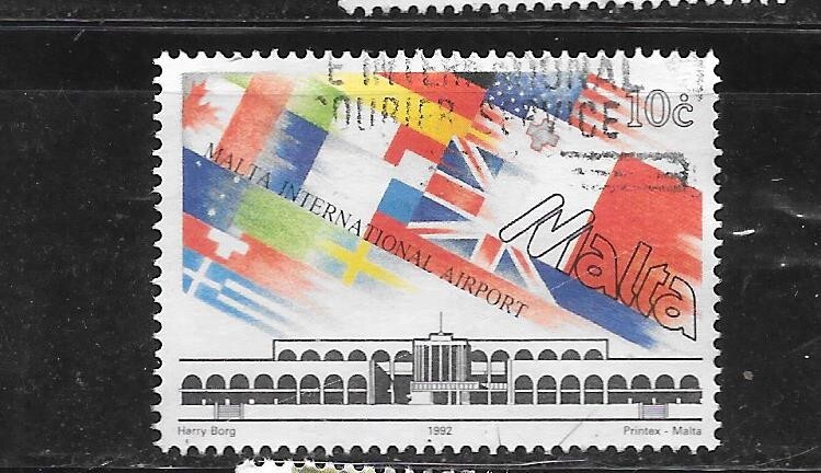 MALTA #796 1992 JET POSTALLY USED OLD VINTAGE COMMEMORATIVE SINGLE
