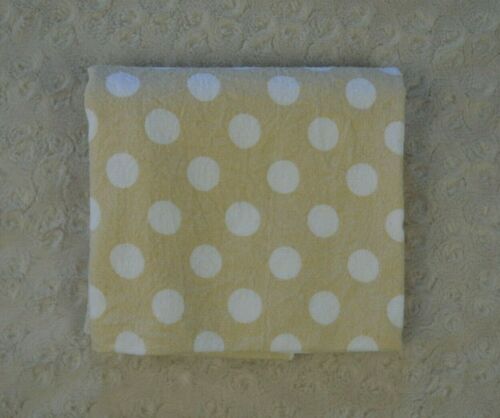 Luvable Friends Polka Dots Baby Receiving Blanket Flannel Tan White Circle Spot - Picture 1 of 7
