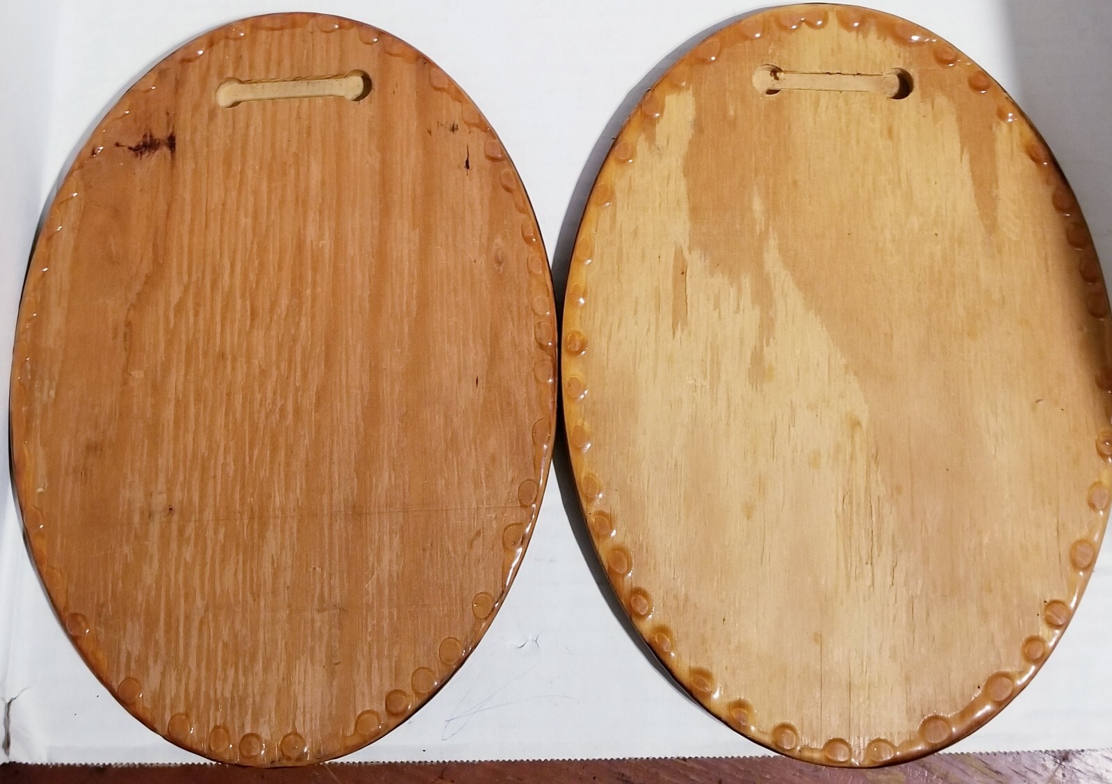 VINTAGE 2 Native American Art Scenes On Wood Laquered, Ready To Hang! 11.5x8.5"