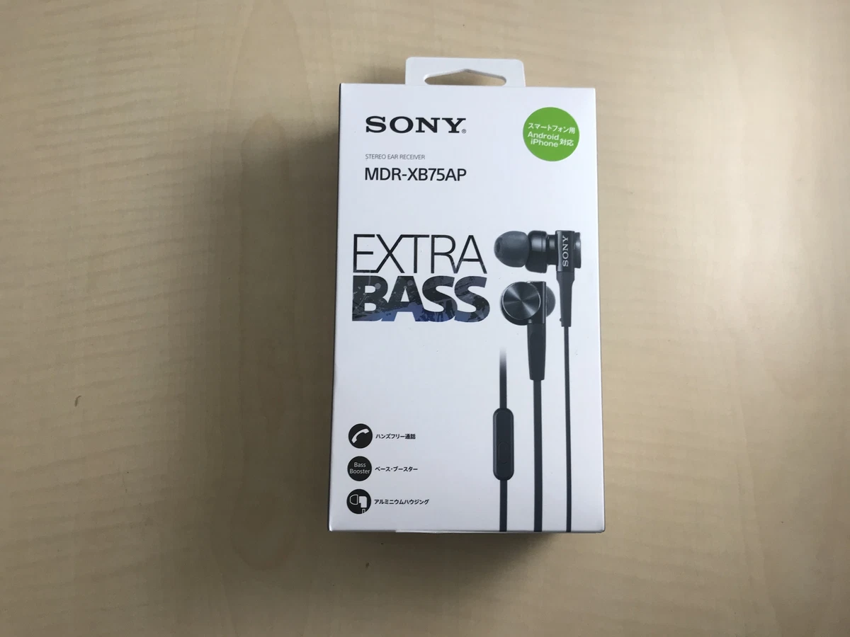 Sony SONY earphone deep bass model MDR XB75AP canal type remote
