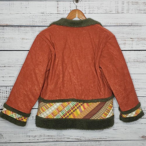 Handmade Fall Halloween snap up shacket/jacket/blazer. Sherpa Quilted Sz M/ L - Picture 2 of 8