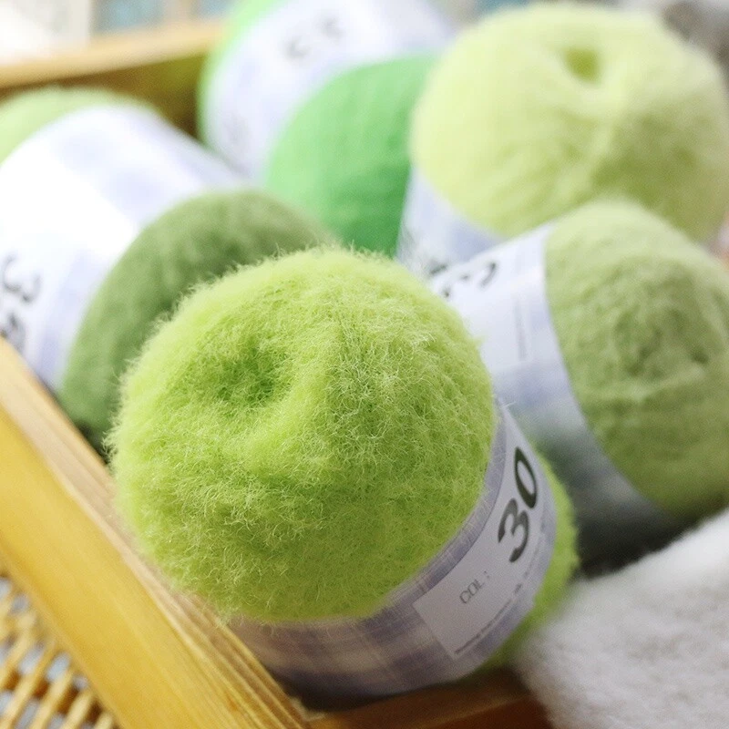 200G Faux Wool Felt Yarn Fluffy Knitting DIY Doll Craft Accessory Material - Image 2 of 4
