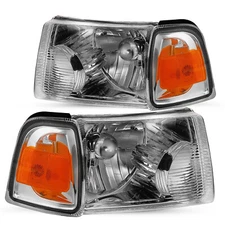 For 2001-2011 Ford Ranger Chrome Halogen Headlights+Corner Signal Lights Pair