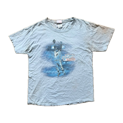 Vintage 1980 MLB World Series Phillies T-Shirt M Tug McGraw Faded Blue Sports