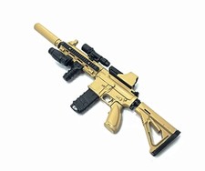 Rifle de asalto personalizado Desert HK416 escala 1/6 arma miniatura arma figura de acción