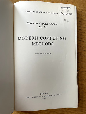 NATIONAL PHYSICAL LABORATORY: Modern Computing Methods, 1961