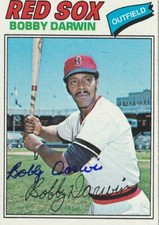 BOBBY DARWIN BOSTON RED SOX  SIGNED 1977 TOPPS CARD #617