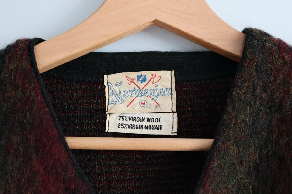 Rare Vintage 60s Stripe Mohair Cardigan - Photo 3/4