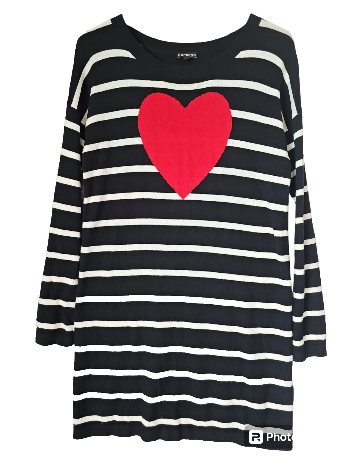Express Short Striped Sweater Dresses