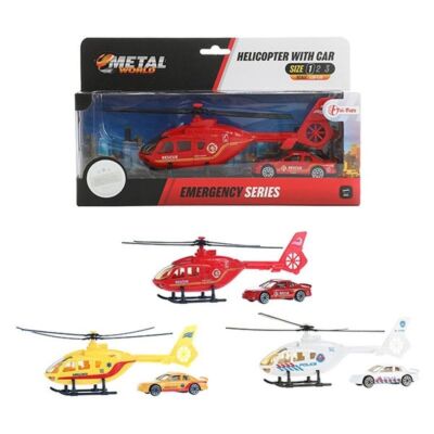 Hubschrauber inkl. Auto Feuerwehr Polizei Ambulance Modell Spielzeug
