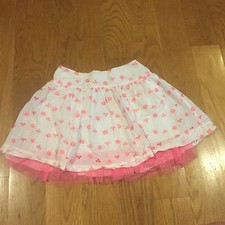 JUSTICE Kids Girls White Pink Floral Eyelet Embellished Tiered Skirt Size 10 EUC