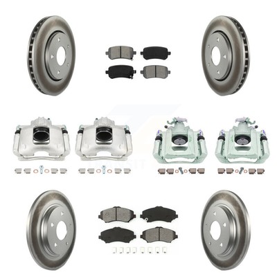 Brake Caliper Coat Rotor Semi-Metallic Pad Front Rear Kit (10Pc) For Dodge Grand