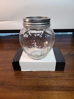 Set Of 5 Kilner 13.5oz Strawberry Shaped/Strawberry Design Canning Jars 