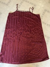 Vintage Petra Fashions Womens Nightgown Lingerie Burgundy 1X Spaghetti Straps