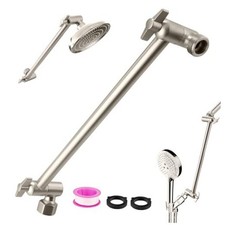Rain Shower Head Extension 12 Inch Adjustable Rain Shower Head Brushed Nickel