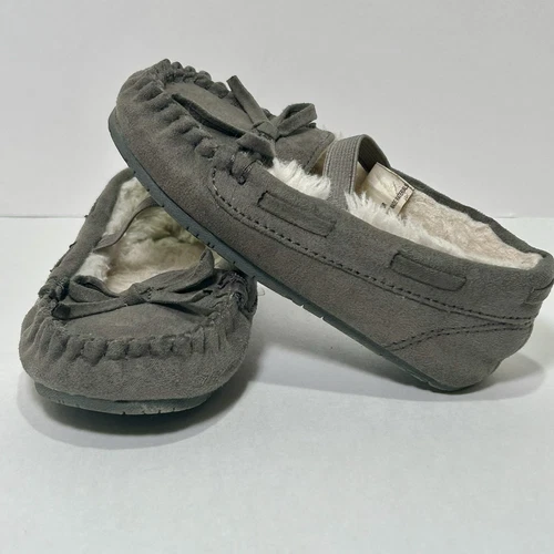 Scarpe mocassino bambina ciabatte Celine taglia 6T grigio buone condizioni pulite