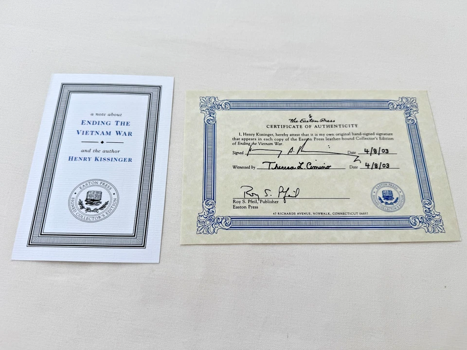 🖊SIGNED Easton Press ENDING THE VIETNAM WAR Henry Kissinger 2003 Special Ed MNT - Image 4 of 4