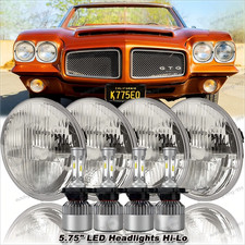 4pcs 5 345.75 6000k White Led Headlights Hilo Beam For Pontiac-gto Grand