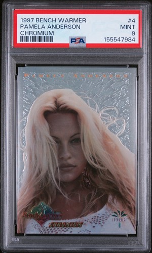 1997 BENCH WARMER CHROMIUM #4 PAMELA ANDERSON PSA 9