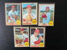 1968 Topps Cards Lot Of 5 HOF Carlton See Pics For Players Numbers Condition 