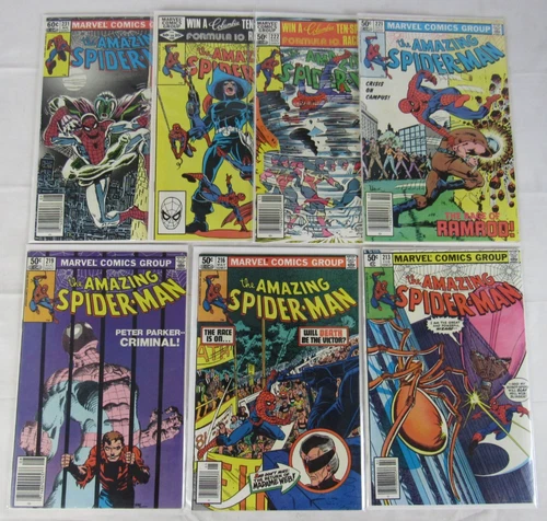 Amazing Spider-Man Bronze Age Lot #213 216 219 221 222 225 231 VF to VF/NM ST741