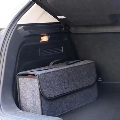 1PC Dark gray car felt storage box car storage bag enlarged and thickened soft f