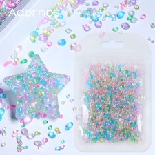 Glass Stones 20g Irregular Iridescent Round Epoxy Resin DIY Crafts