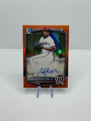 2025 Bowman Draft Miguel Sime Jr. 1st Bowman True Orange Auto 1/25 #CPA-MS