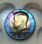 1984 D BU Kennedy Half Dollar Rainbow Toned