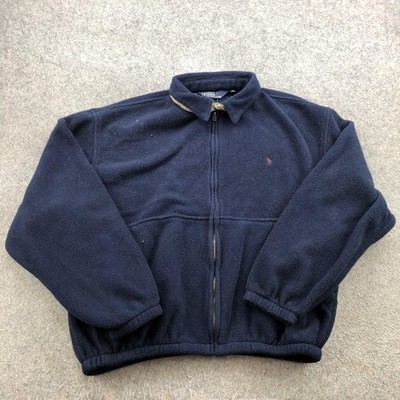 Polo Ralph Lauren Jacket Mens XL Blue Fleece Bomber Full Zip