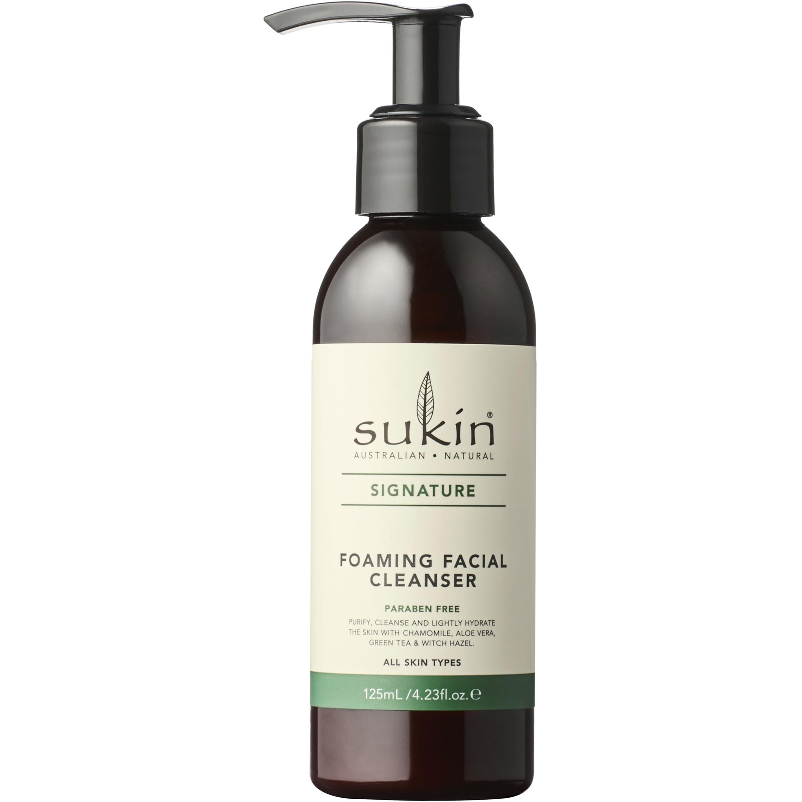 Sukin Signature Foaming Facial Cleanser 125ml - with Witch Hazel & Green Tea