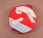 Francie red round Hatbox #1281 Clear Out  suitcase vtg Mattel 60s 1967