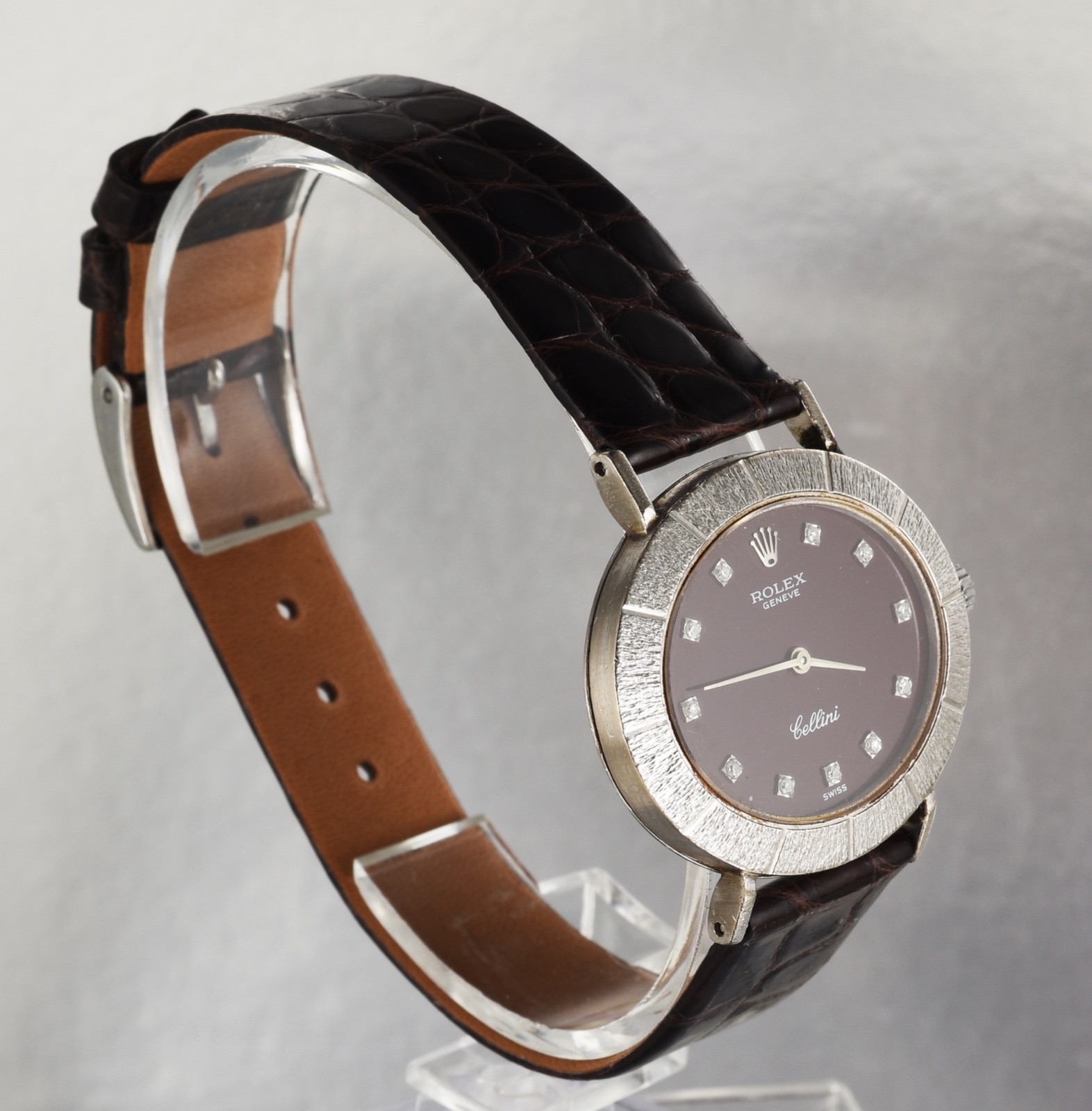 Vintage 1973 Rolex Cellini 18K White Gold Manual watch Ref. 3881 w/Diamonds