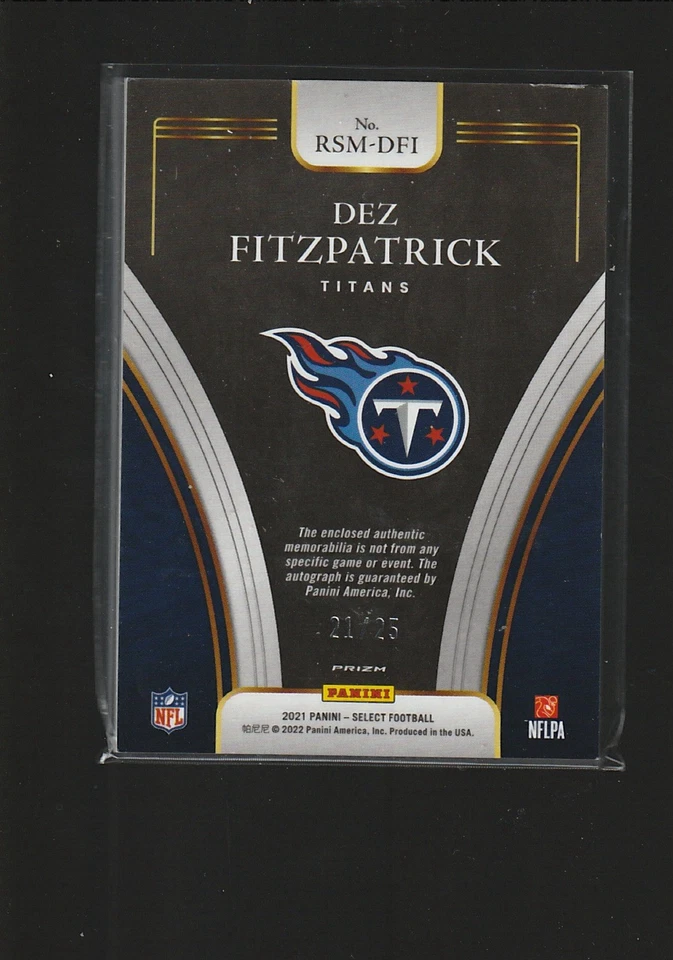 2021 Select-Rookie Signature Memorabilia Neon Orange Pulsar Dez Fitzpatrick #/25 - Image 2 of 2