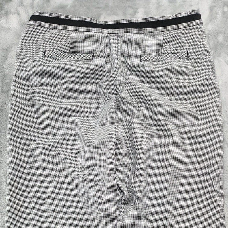 Pantalones Liz Claiborne para mujer 10 negros blancos pata de gallo Tabitha tiro alto recto Foto 4 de 4