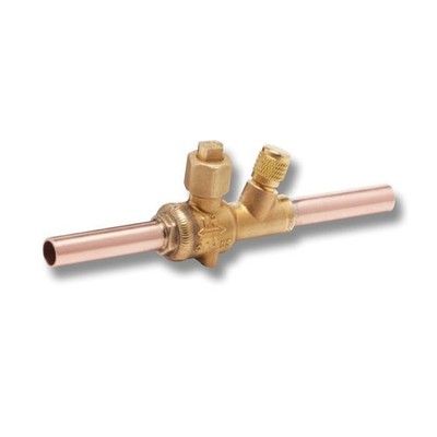 RLS 3791040400111   1/4'' Ball Valve with Schrader Press Refrigeration Fitting