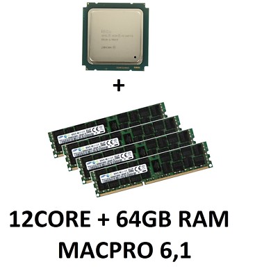 Intel Xeon e5-2697v2 12 Core 2,7 GHz CPU + 64GB 1866 MHz RAM Apple MacPro 6,1 